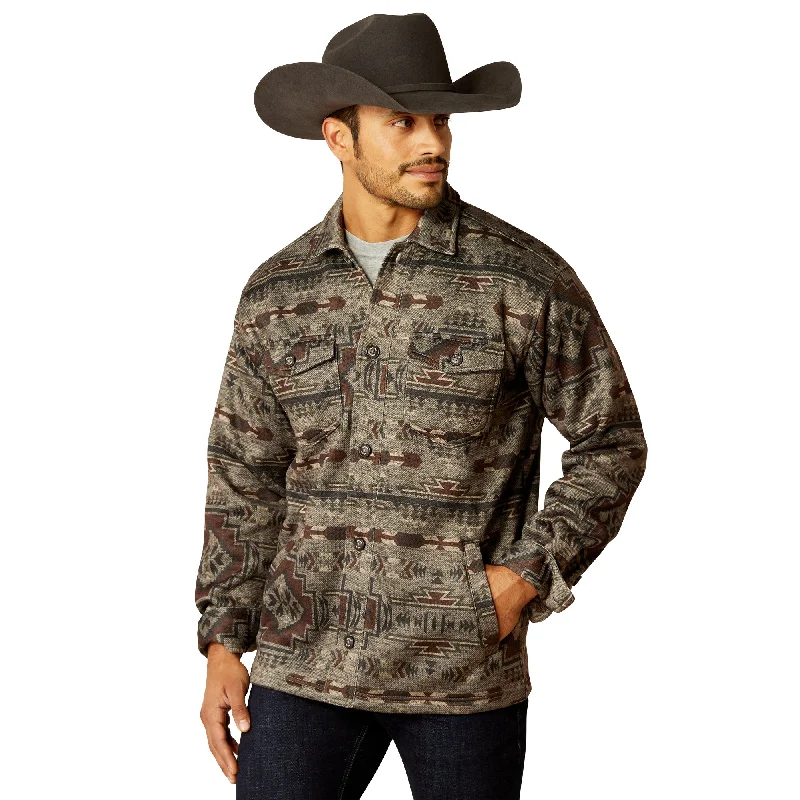 Ariat Men's Caldwell Brindle Brown Printed Shirt Jacket 10052781