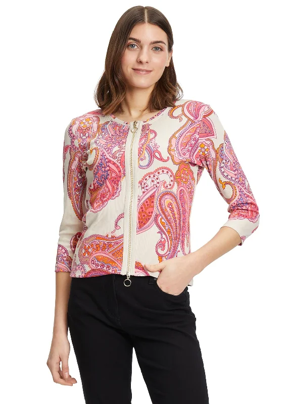 Betty Barclay Paisley Print Jersey Jacket, Pink Multi