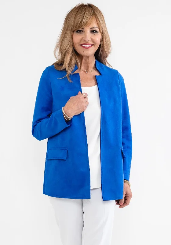 d.e.c.k. by Decollage Faux Suede Open Jacket, Royal Blue