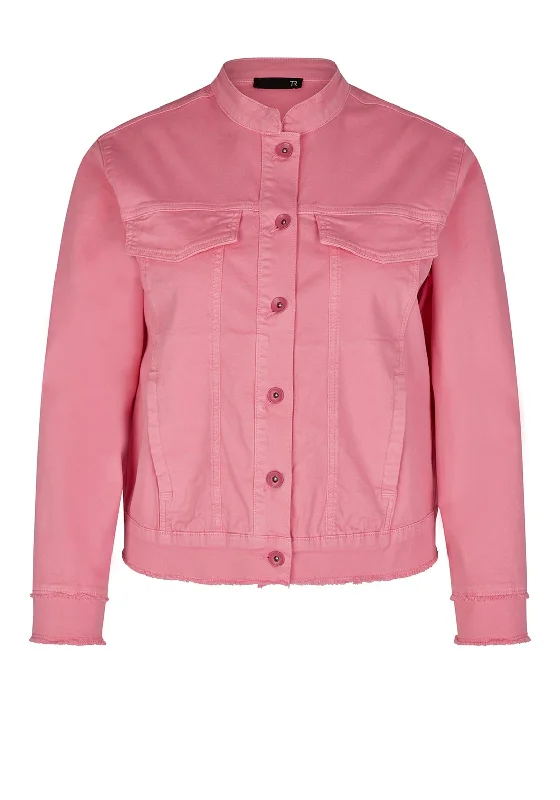 Rabe Frayed Trim Cotton Jacket, Pink