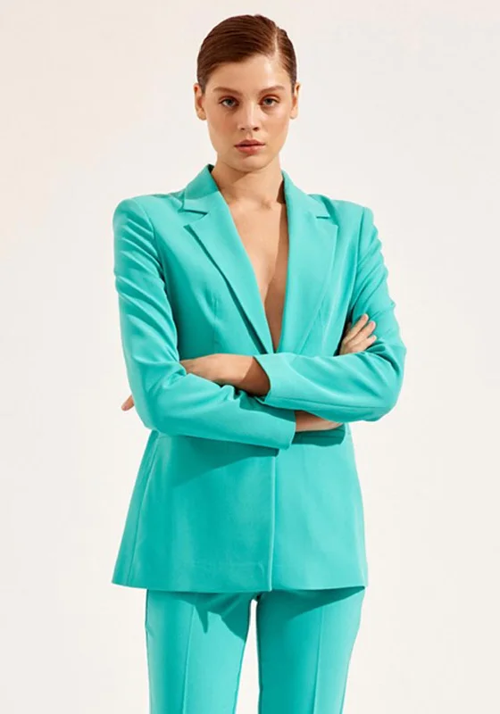 Setre Single Breasted Blazer, Turquoise