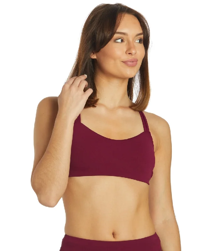 JOLYN Women's Fendrick Solid Bikini Top Cabernet