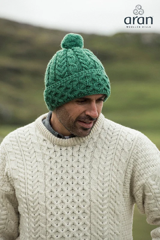 Men's Merino Wool Bobble Hat by Aran Mills - 4 Colours