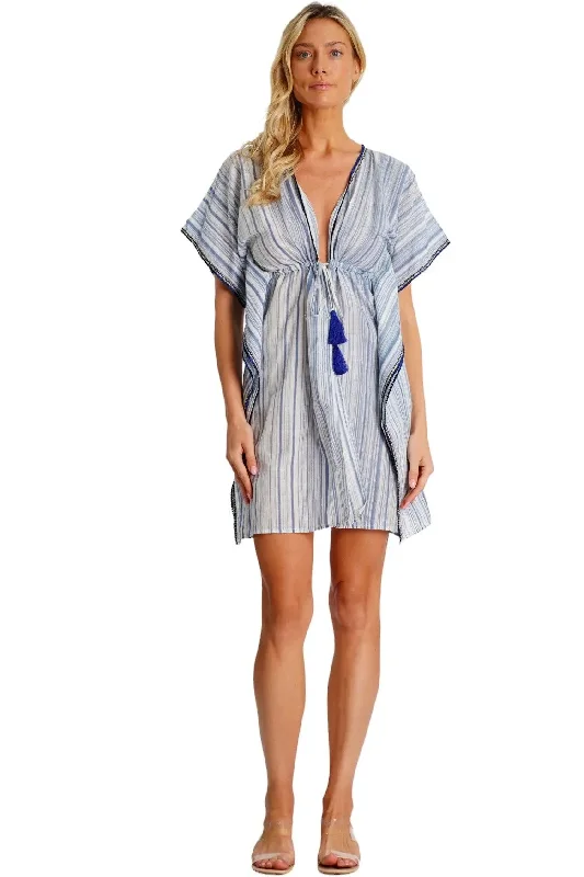 Striped Swim Cover Up Kimono